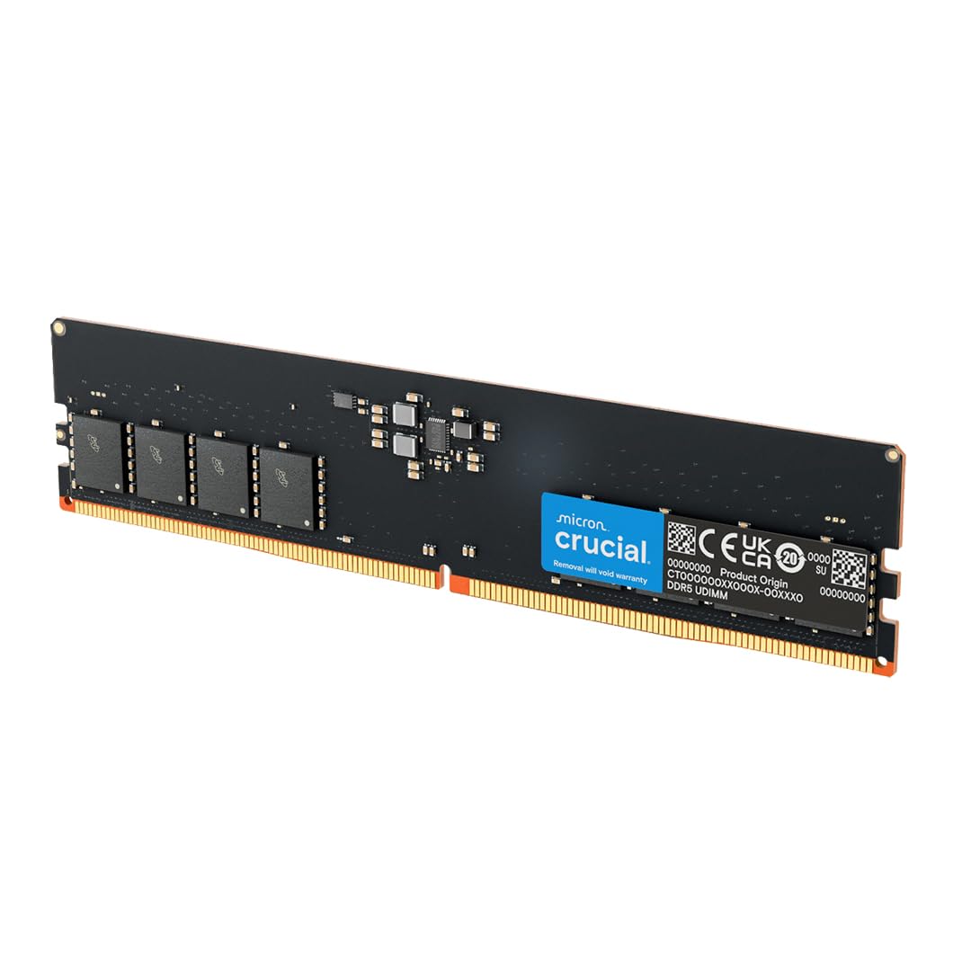 Crucial 16GB DDR5 RAM, 4800MHz CL40 Desktop Memory, UDIMM 288-Pin