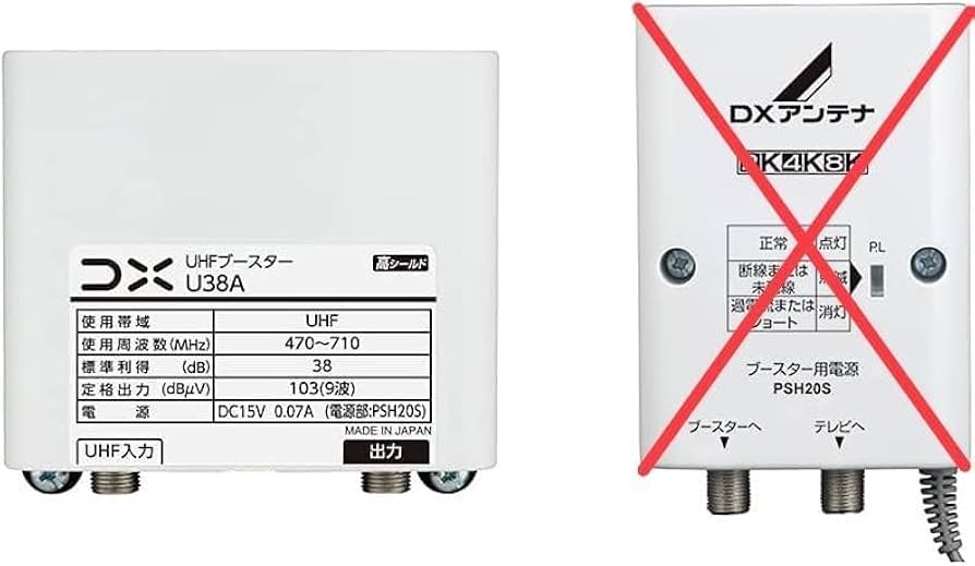 Amazon | DXアンテナ U38A (U43A同等品) 電源なし ブースターのみ UHF