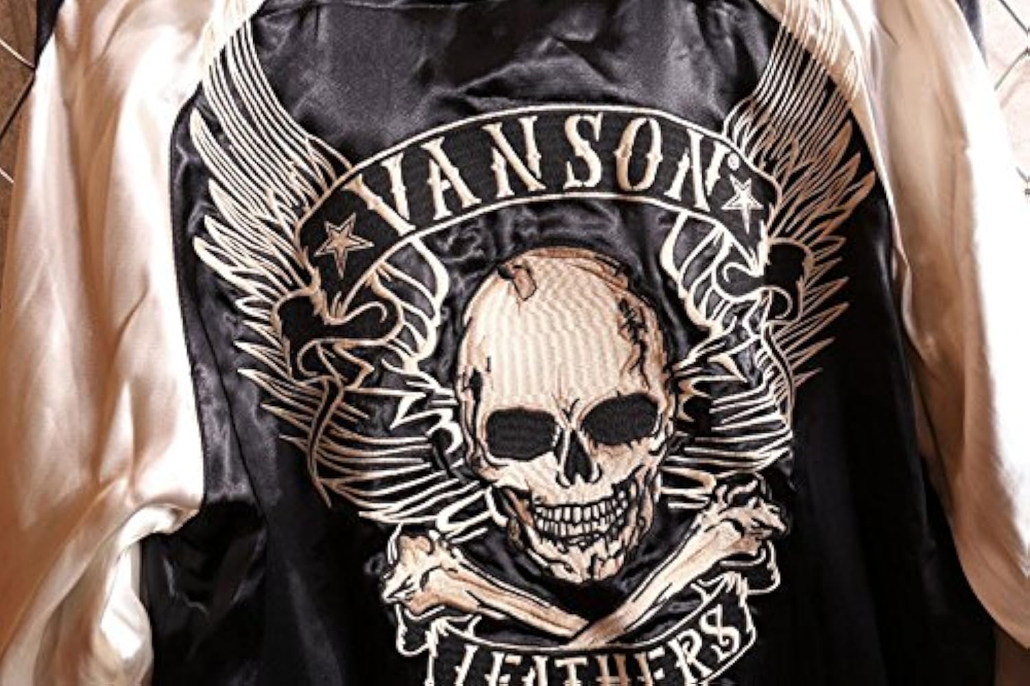 Amazon | [バンソン] スカル刺繍 リバーシブル スカジャン NVJK-701 S