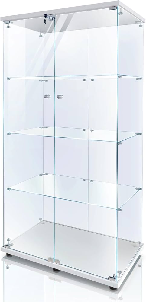 Amazon.co.jp: 生活グッズラボ ショーケース ガラスケース 4段両扉