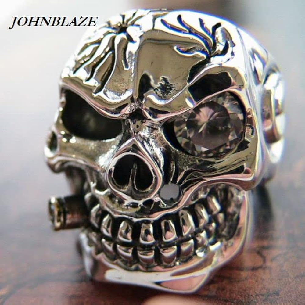 Amazon | [ジョンブレイズ] 超ド迫力のスカルリング ギャングスター