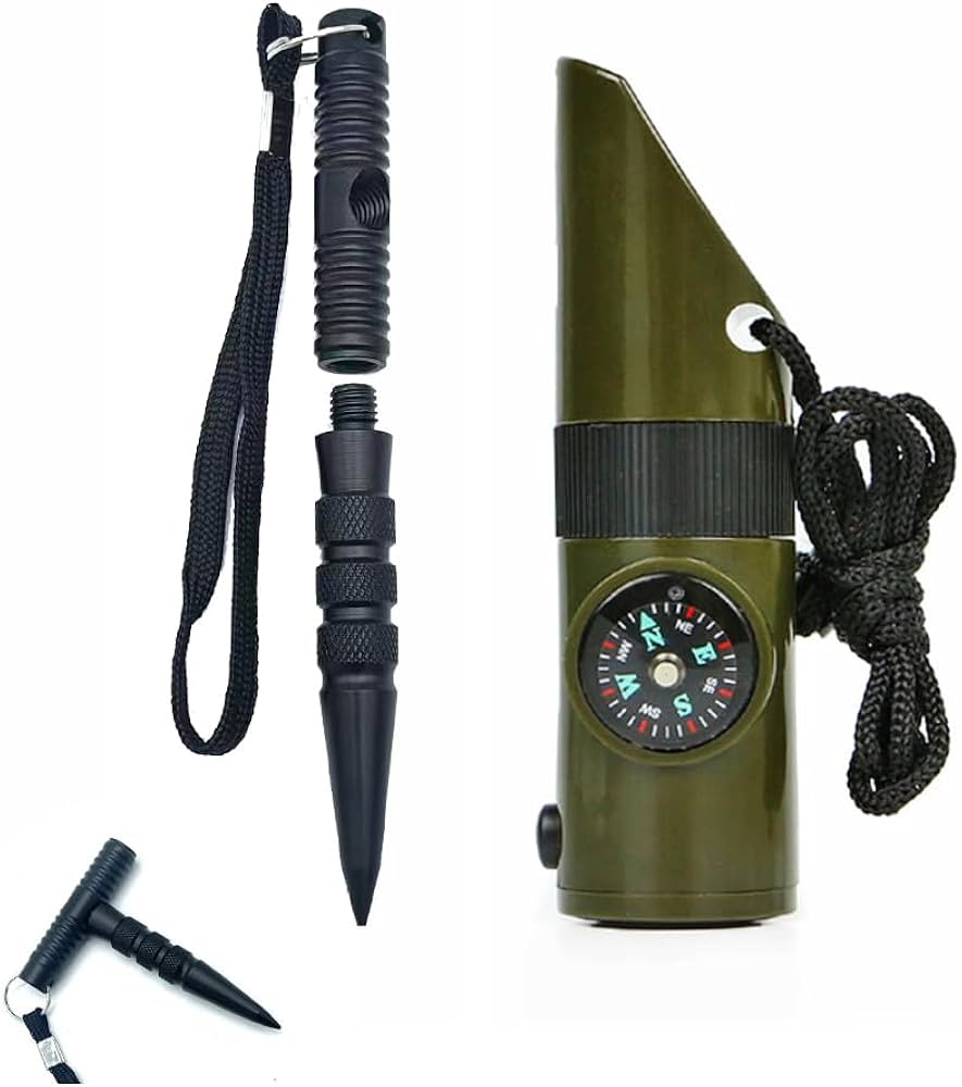 Amazon | ホイッスル 護身棒 タクティカルペン 多機能ホイッスル 7-in1