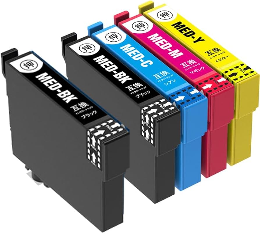 Amazon.co.jp: エプソン プリンターインク MED 4色セット+黒1本
