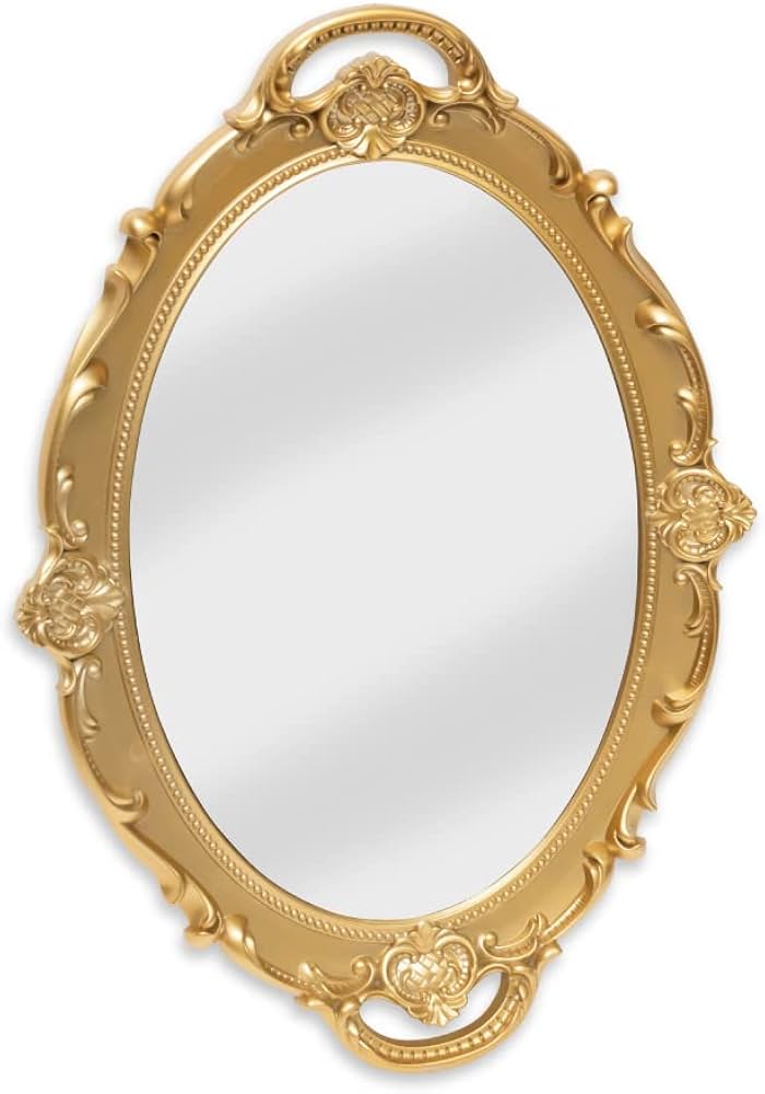Amazon.co.jp: A-ITEM アンティーク鏡 ブロンズ ホワイト 壁掛け