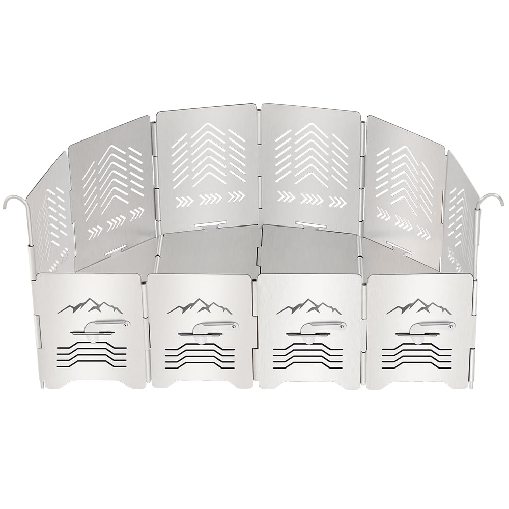 Amazon | Soomloomアーチ形ウィンドスクリーンステンレス焚き火風防