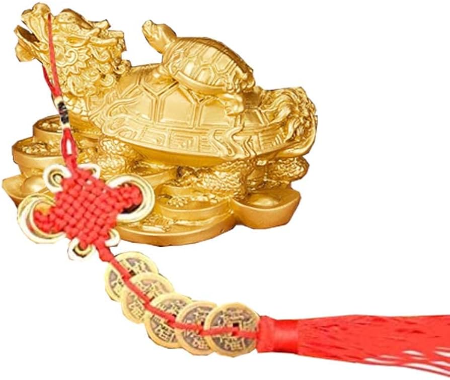 Amazon.co.jp: 龍亀 ロングイ 風水置物 樹脂製 風水 風水グッズ 金運