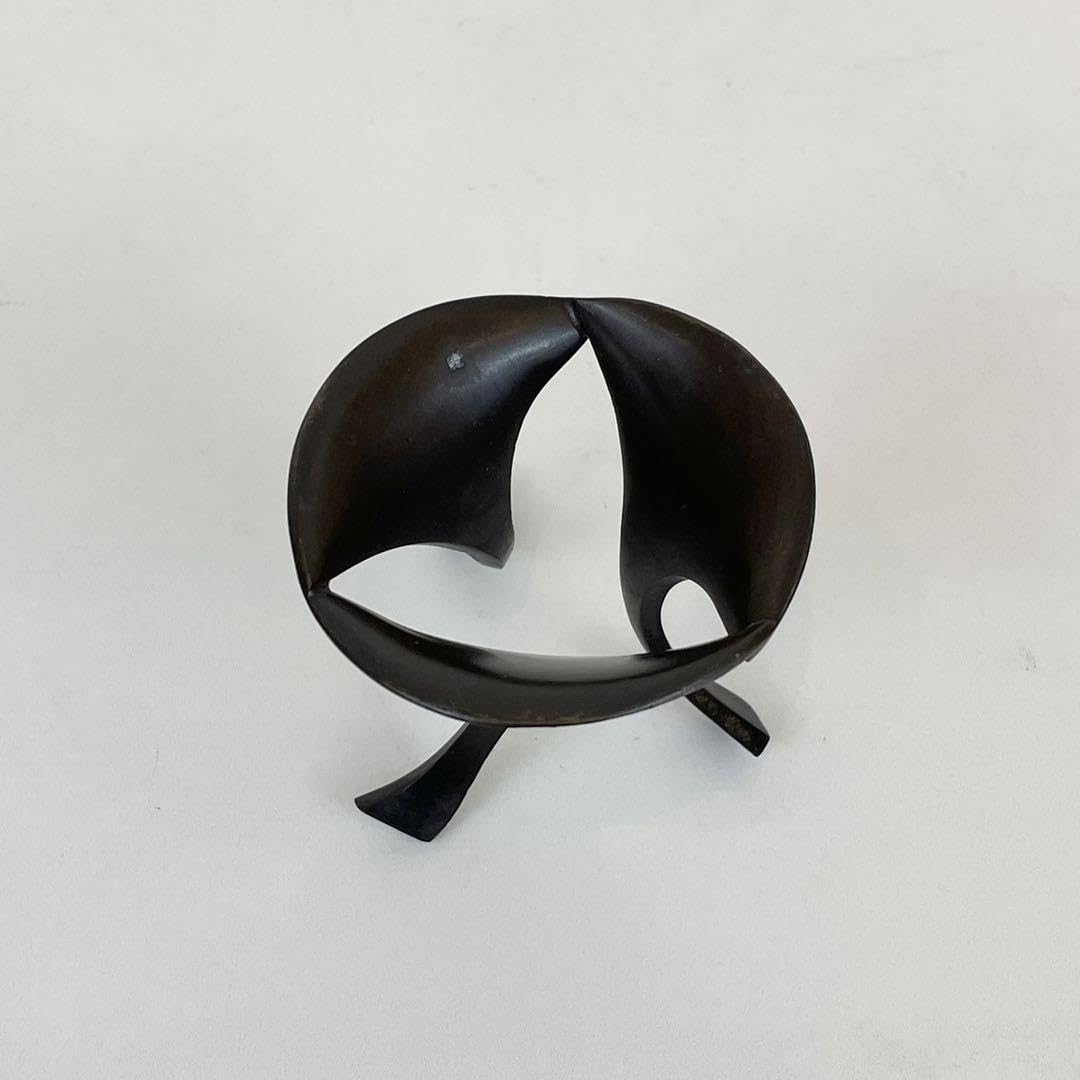 M577 蓋置 『一ノ瀬宗辰造』『砂張』『笹蟹蓋置』 共箱 茶道具