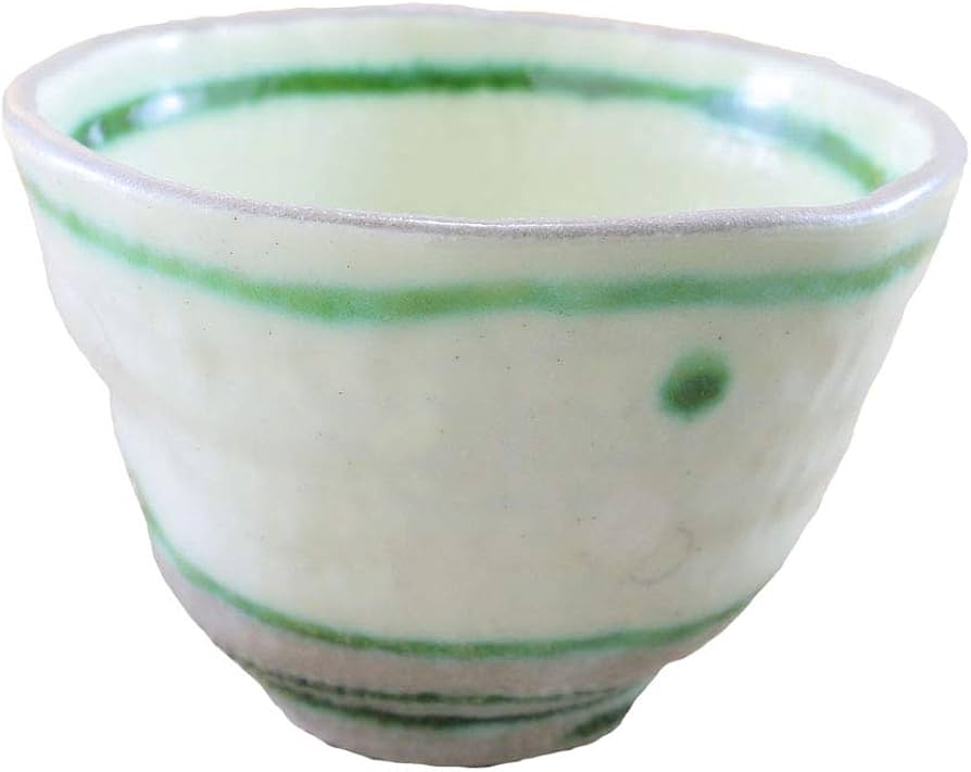 Amazon | 湯呑（湯飲み茶碗） 瀬戸焼 織部水玉仙茶 白峰園 織部焼｜和