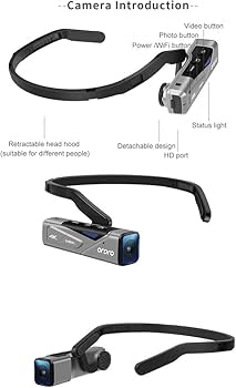 Amazon | Ordro EP7 最新型 4K 60FPS ビデオカメラ ウェアラブル式