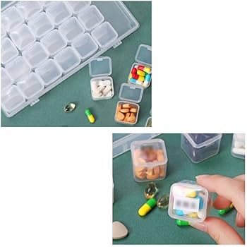 Amazon.co.jp: 28ヶ所透明大容量! ピルケース 薬ケース 1ヶ月分 薬