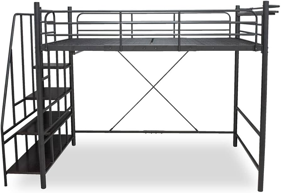 Amazon｜ロフトベッド 階段 付き セミダブル ベッド フレームのみ