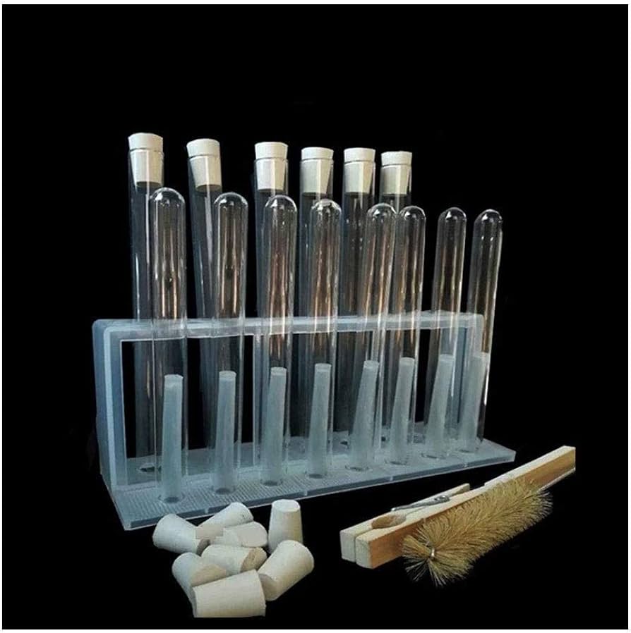 Amazon.co.jp: 実験装置ゴム栓付きガラス試験管14本の完全なセット試験