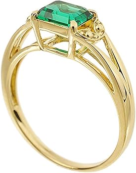Amazon | [京セラ] エメラルド リング 指輪 K18イエローゴールド