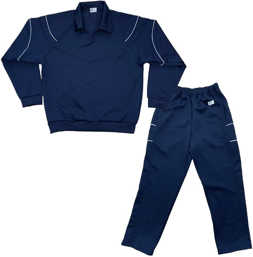 Amazon | 日本製 ジャージ上下セット 紺 男女兼用 学販品 体操服 部屋