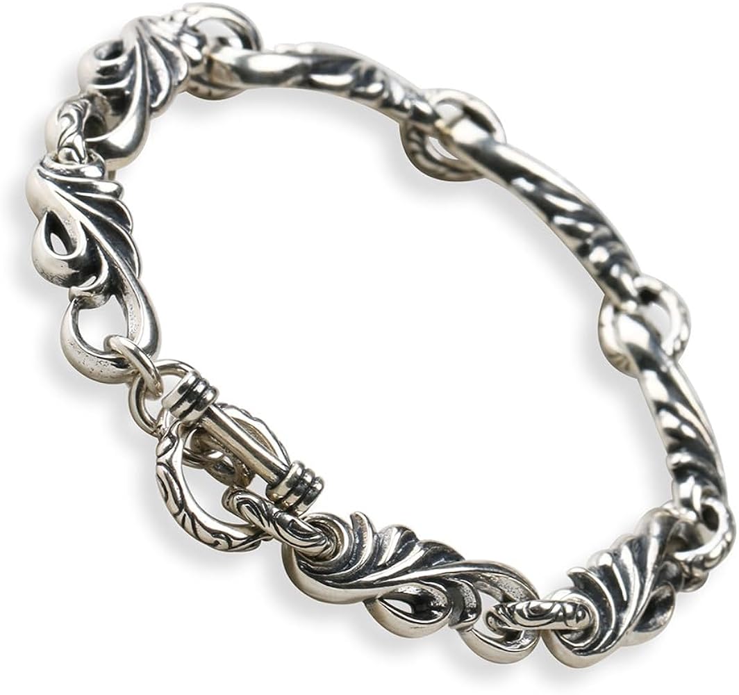 Amazon | 「silverKYASYA」シルバー925素材 唐草ブレスレット