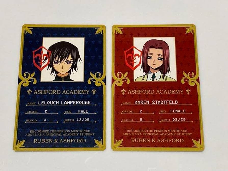 Amazon.co.jp: コードギアス 学生証カード ルルーシュ カレン 初回特典