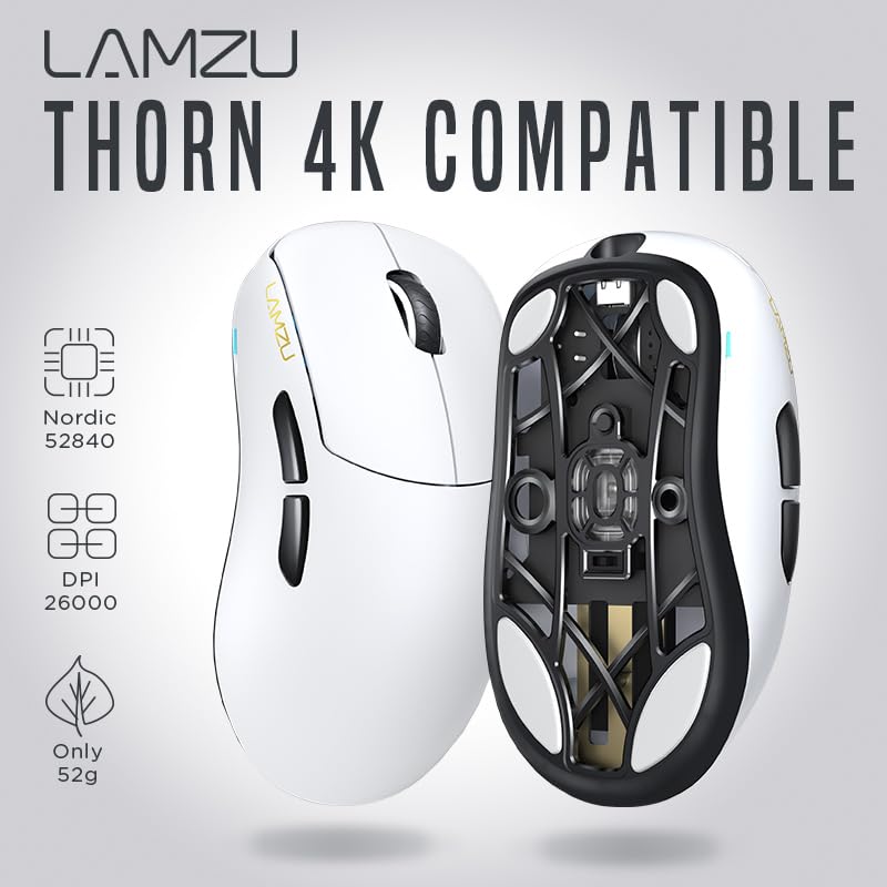 Amazon.co.jp: Lamzu Thorn ゲーミングマウス White 軽量52g 26000DPI