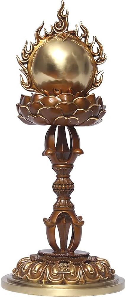 Amazon.co.jp: MOZART 如意珠黄銅摩尼宝珠摆件家居工芸品仏教用品 中国
