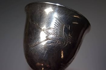 Amazon.co.jp: 中国美術銀製松鶴図酒盃銀盃6客総重量182g銀杯酒器酒杯