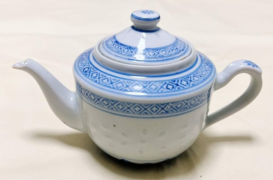 Amazon.co.jp: 中国景徳鎮 ホタル蛍焼 透かし 染付 青花玲瓏 急須＆龍