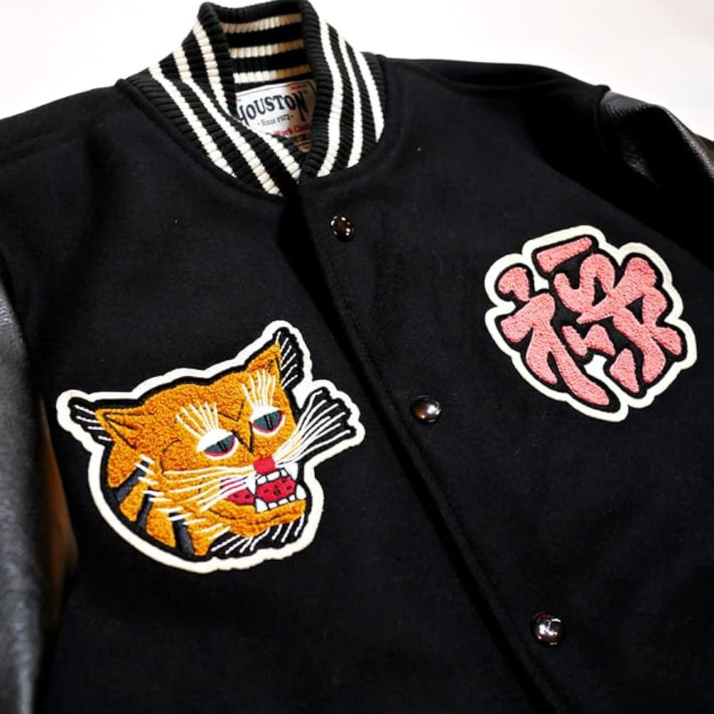 Amazon | HOUSTON (ヒューストン）メルトン/PUレザースタジャン