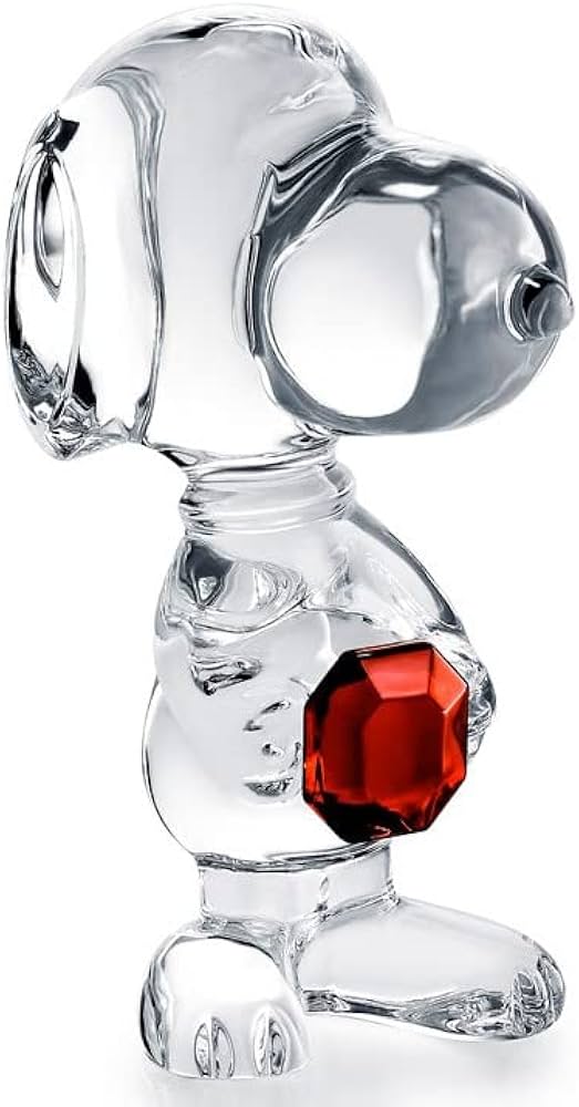Amazon.co.jp: バカラ クリスタル スヌーピー 八角形 クリア&レッド