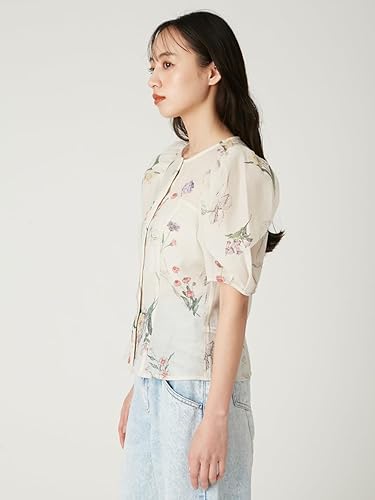 Amazon | [フレイ アイディー] ボタニカル シアータックパフブラウス