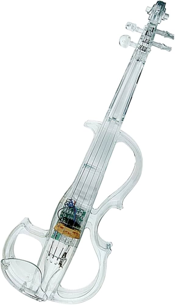 Amazon.co.jp: 4/4 エレクトリック バイオリン 透明 アクリル ボディ