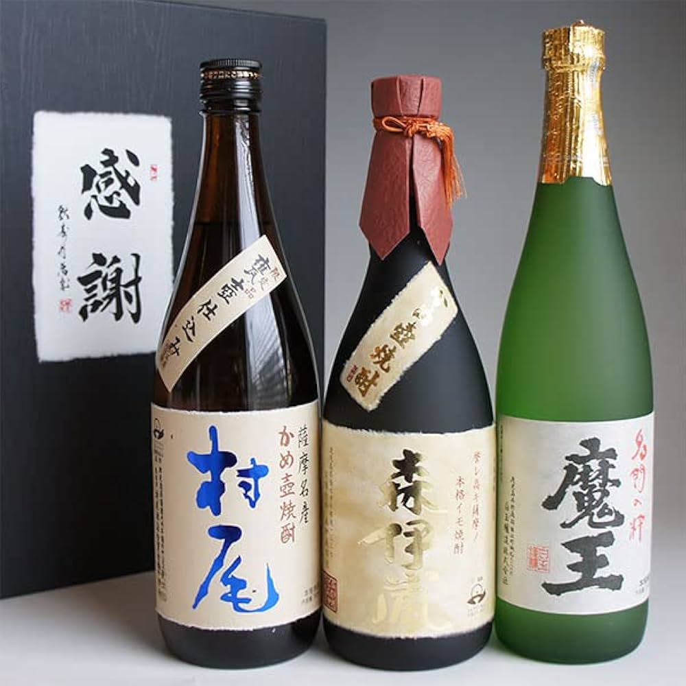 Amazon.co.jp: 芋焼酎 飲み比べセット 3M 森伊蔵 金ラベル720ml・魔王