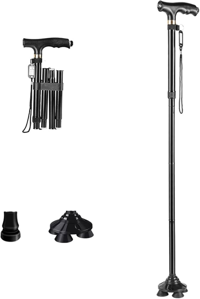 Amazon.co.jp: 折りたたみ松葉杖 一本杖 多点杖 4点自立と1点の間を