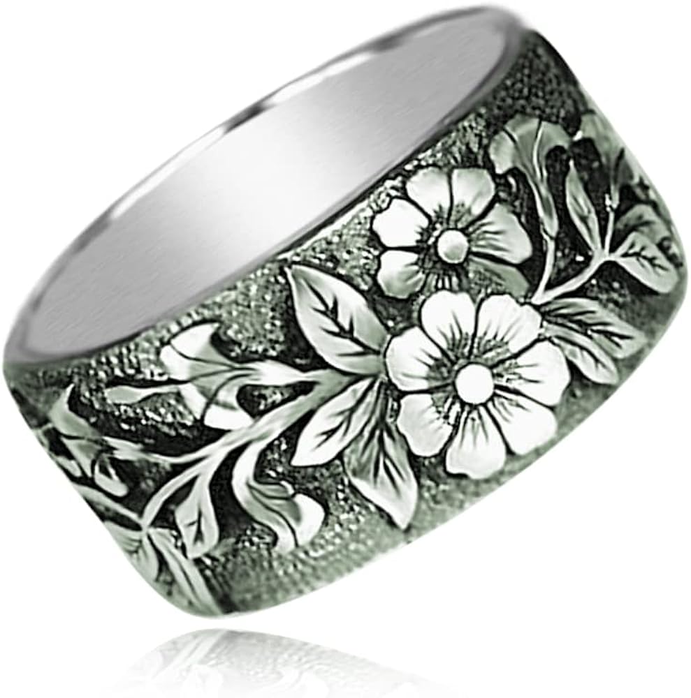 Amazon.com: Retro Vintage s925 Silver Ring for Women Men,Engraved