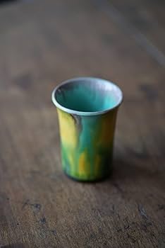 Amazon.co.jp: 珉平焼三彩酒盃淡路島明治民藝器酒注酒器古道具