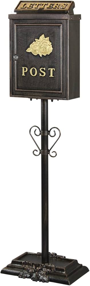 Amazon.co.jp: サンニード ポストスタンド 郵便受け 置き型 ローズ 幅