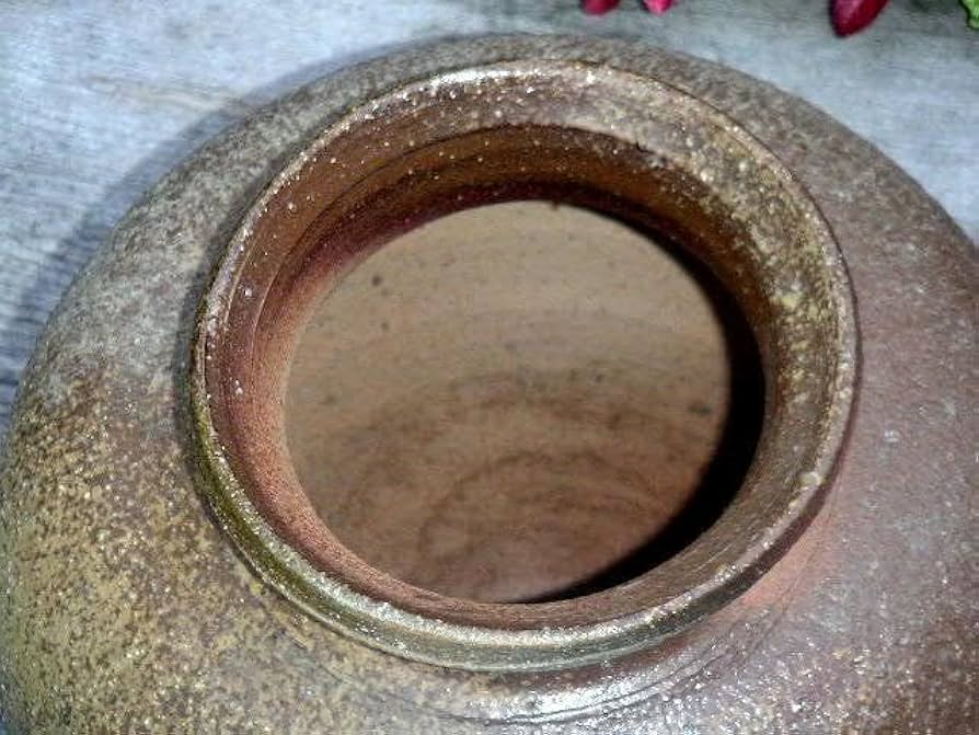 各務賢周焼締壺花瓶骨董古玩