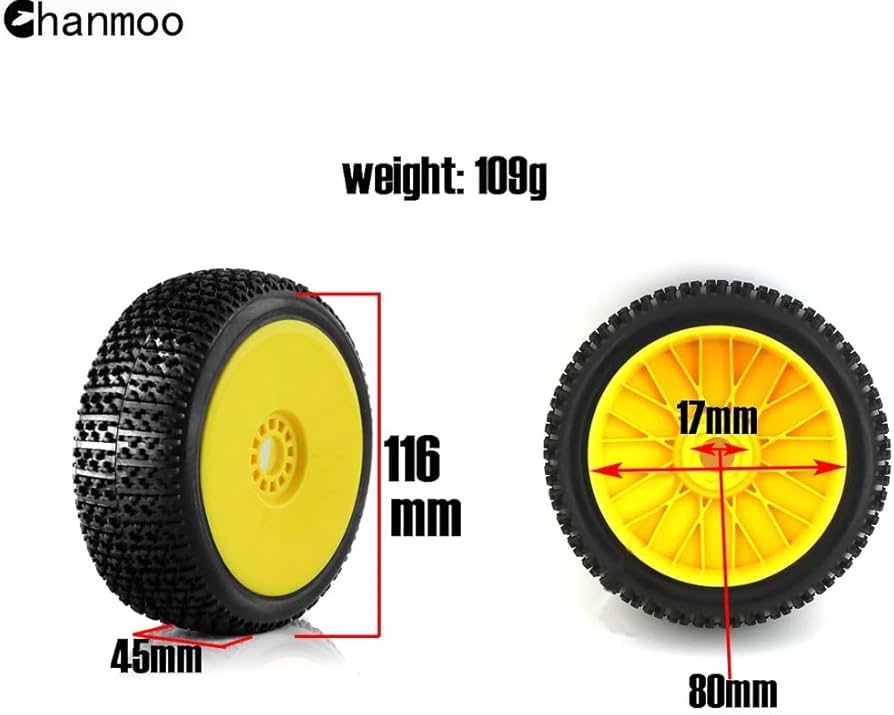 Amazon | Chanmoo 4個 1/8 RC レーシングカー オフロード タイヤ