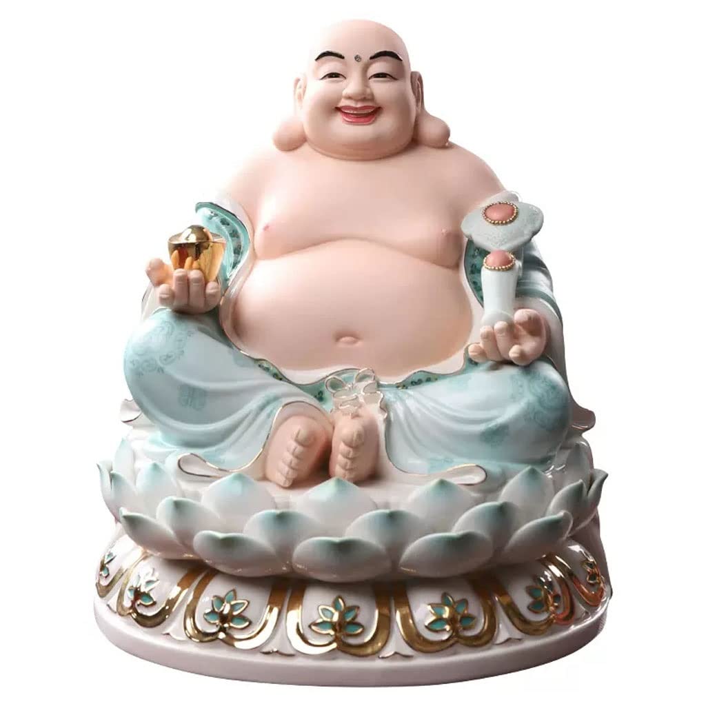 Amazon｜仏像 禅の装飾 陶器 満堂仏座 蓮華座 弥勒仏 大腹 笑う仏 弥勒