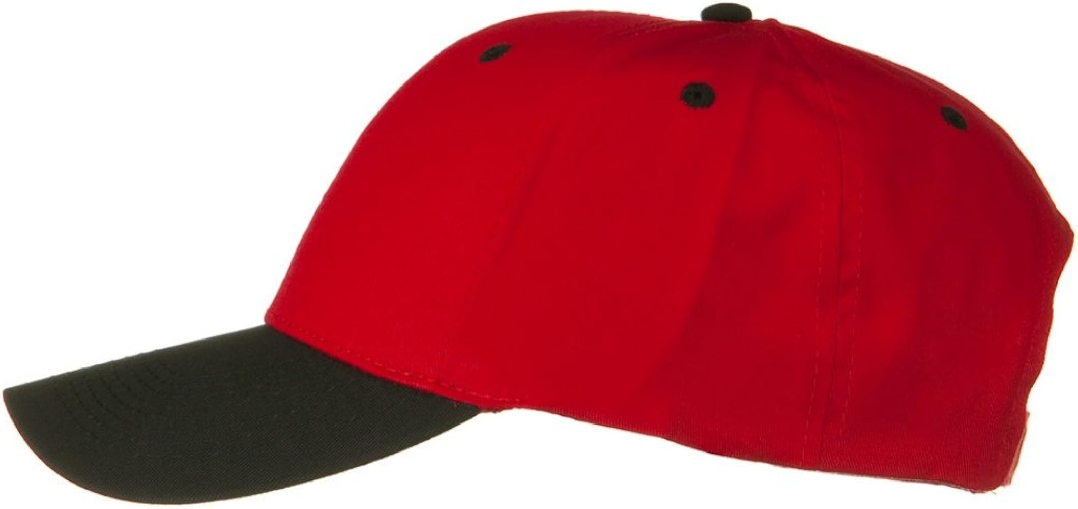 OTTO Two Tone Cotton Twill Low Profile Strap Cap - Black Red at