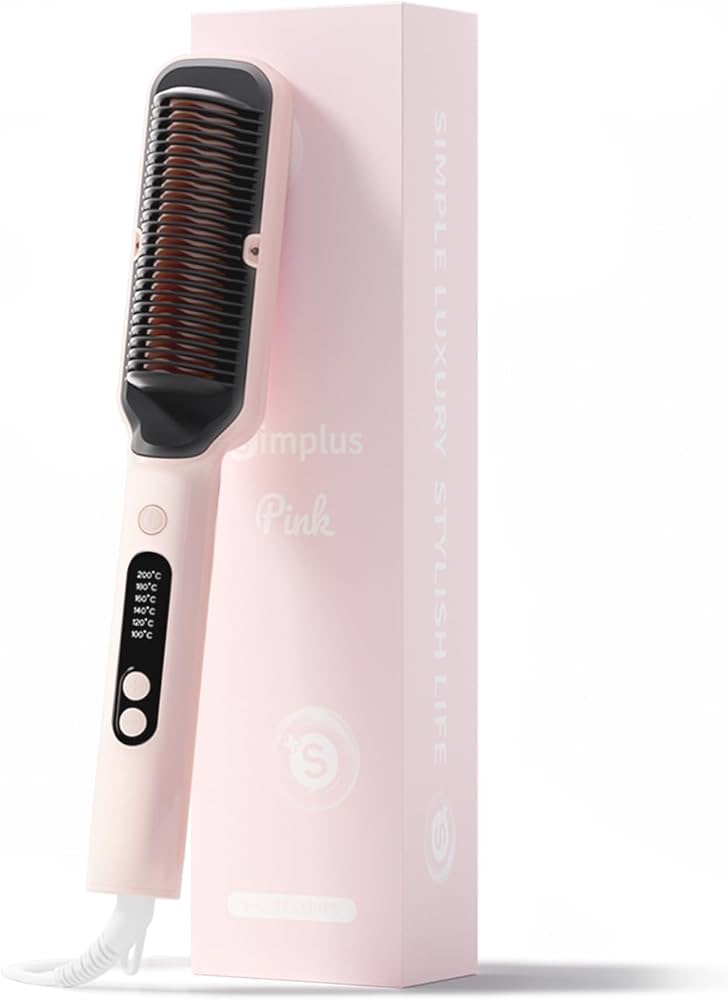 Amazon.com : SIMPLUS Heated Hair Brush Straightener, Flat Iron