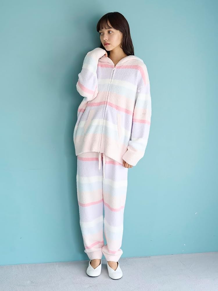 Amazon | [ジェラート ピケ] ベビモコカラフルボーダーロングパンツ