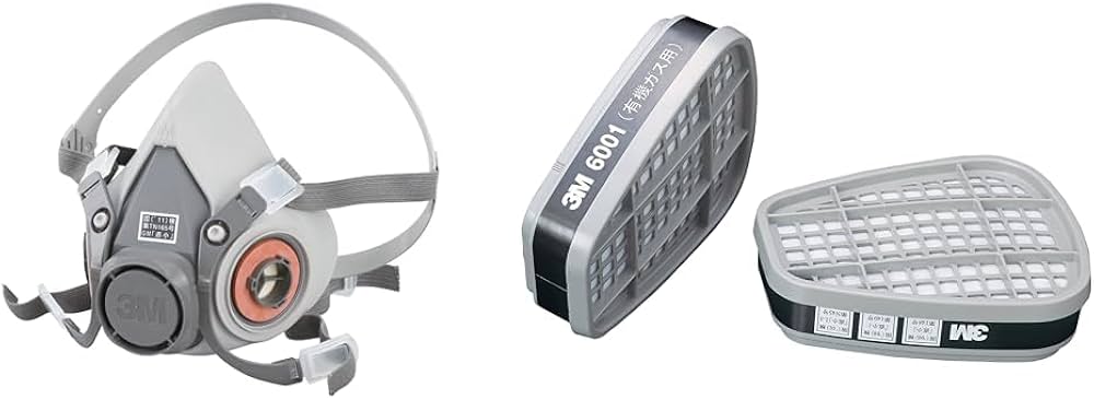 Amazon | 【セット買い】3M 防毒マスク 半面形面体 6000 ラージ 国家