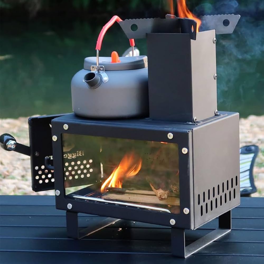 Amazon.co.jp: 【LifeRed】 卓上型ミニ薪ストーブ ブラック 炭素鋼製