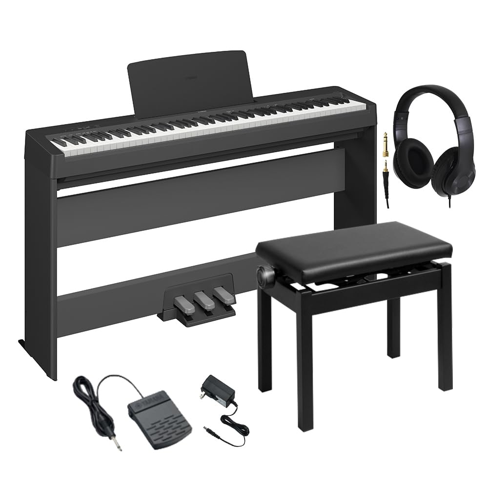 Amazon | YAMAHA P-145B 電子ピアノ 専用スタンド・高低自在イス・3本