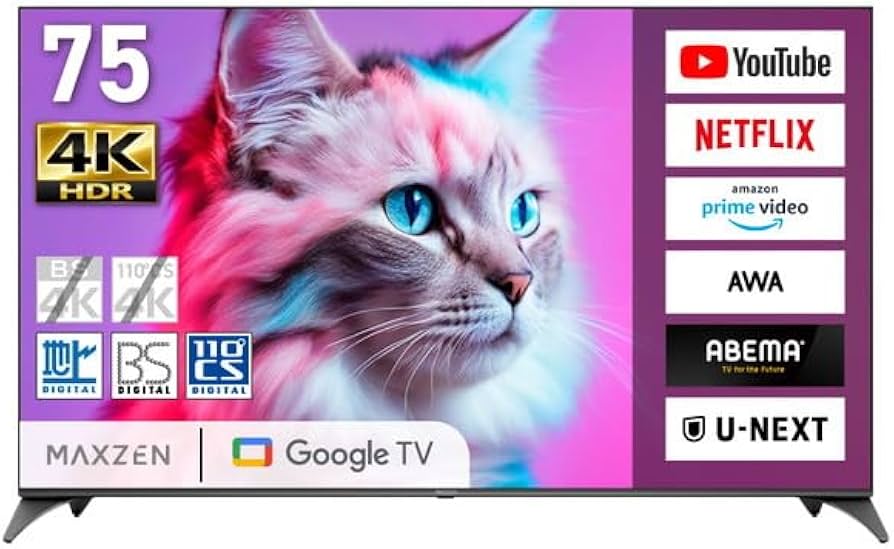 Amazon | MAXZEN テレビ 75型 Googleテレビ 75インチ グーグルテレビ