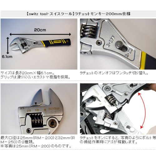 Amazon | スイスツール(switz tool) ラチェットモンキー RM-200