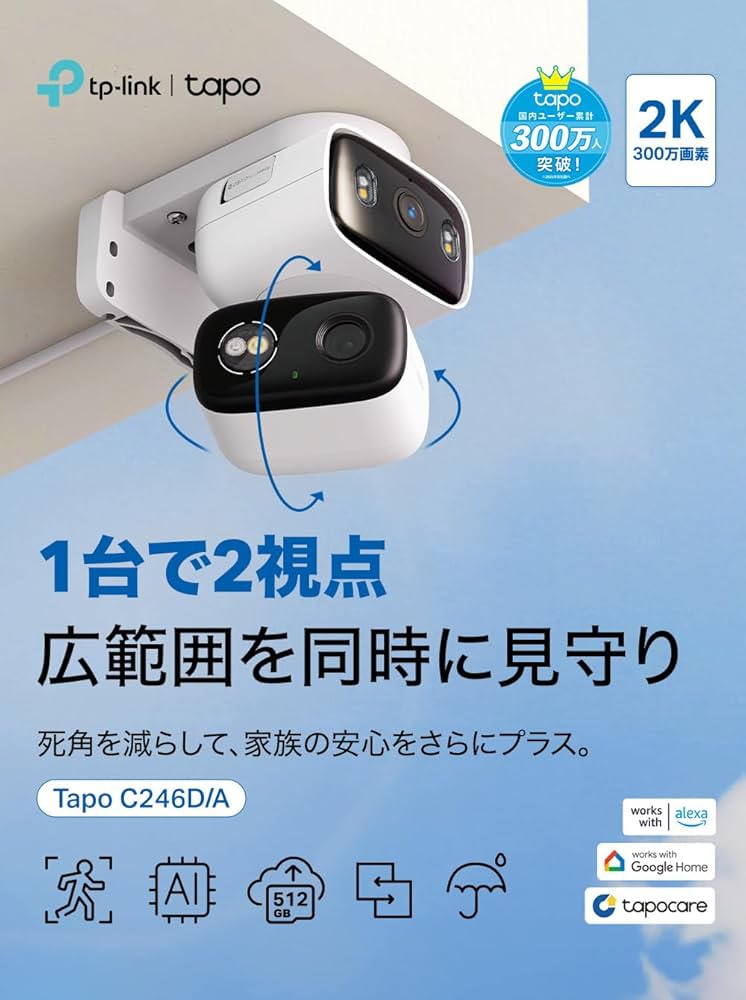 Amazon.co.jp: Tapo(タポ) 防犯カメラ ペットカメラ 屋外・屋内対応 2K