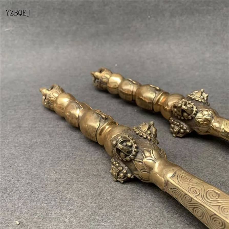 Amazon｜韋駄天【法器】 独鈷杵 真鍮製 (長さ49cm) 降魔杵 ◇密教で使