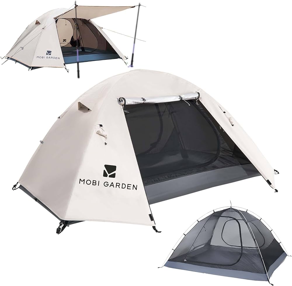 Amazon | MOBI GARDEN テント 2人用 軽量 コンパクト UVカット 二重層