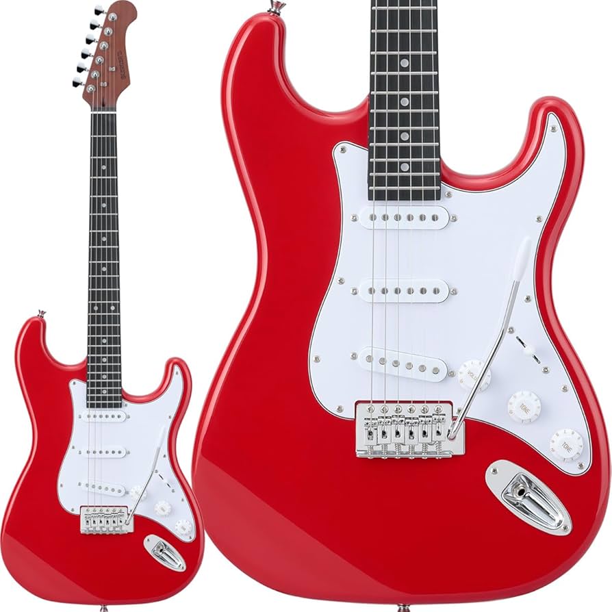 Amazon | BUSKER'S BST-Standard RED -レッド- ストラトキャスター