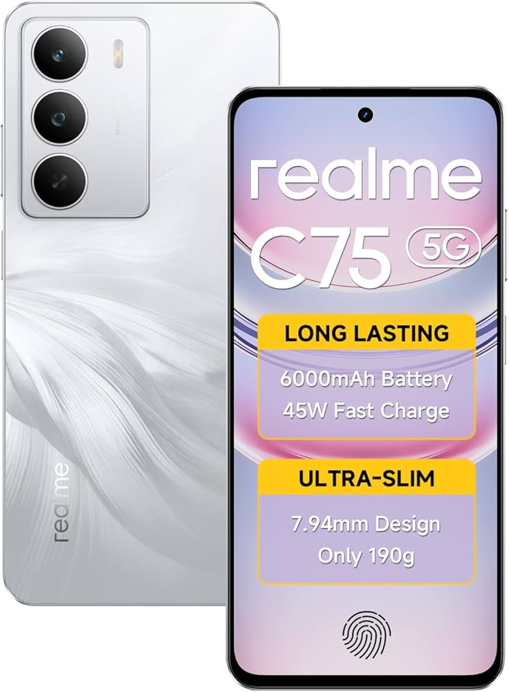 realme C75 5G Smartphone Android 15 6GB RAM 128GB ROM Display 6.67
