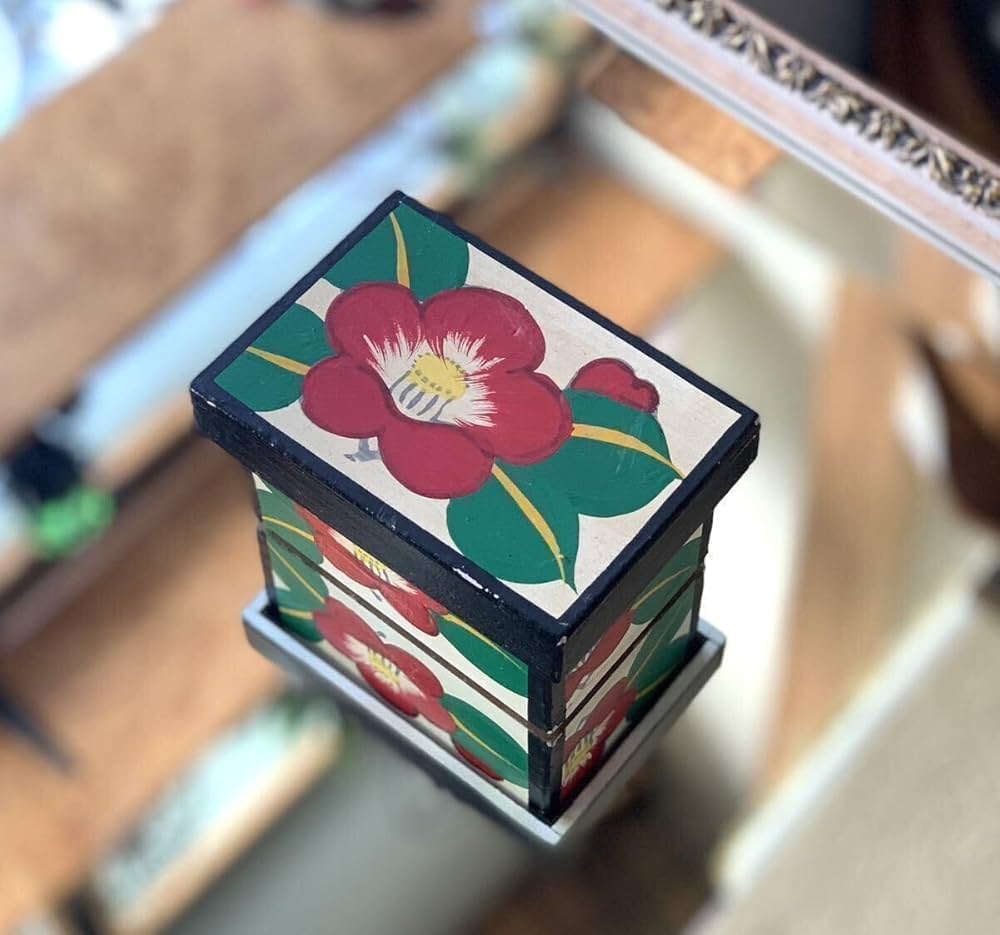 Amazon.co.jp: レトロ 椿 木箱 和風 箱 小物入れ 花 木製 : ホビー